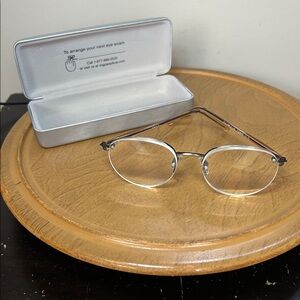 Foster Grant FG9045 Reading Glasses +2.75 Half Rim‎ Metal Frame w/ Case